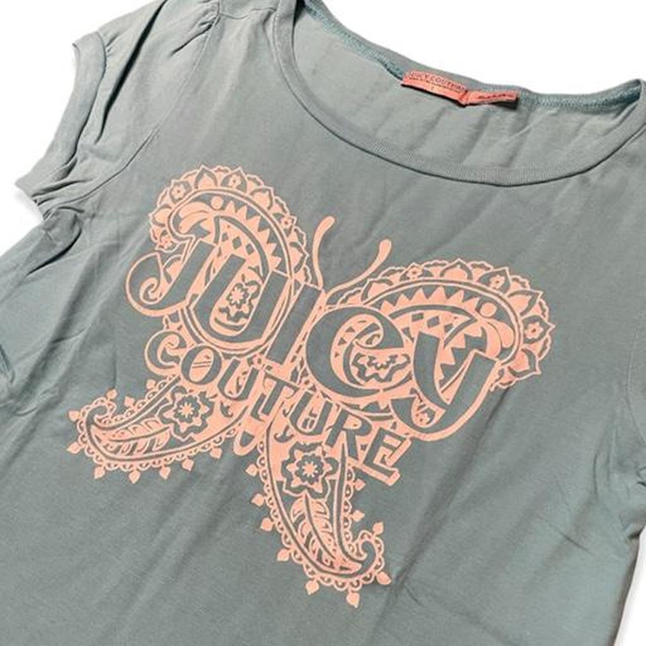 Juicy Couture Women's White and Blue T-shirt