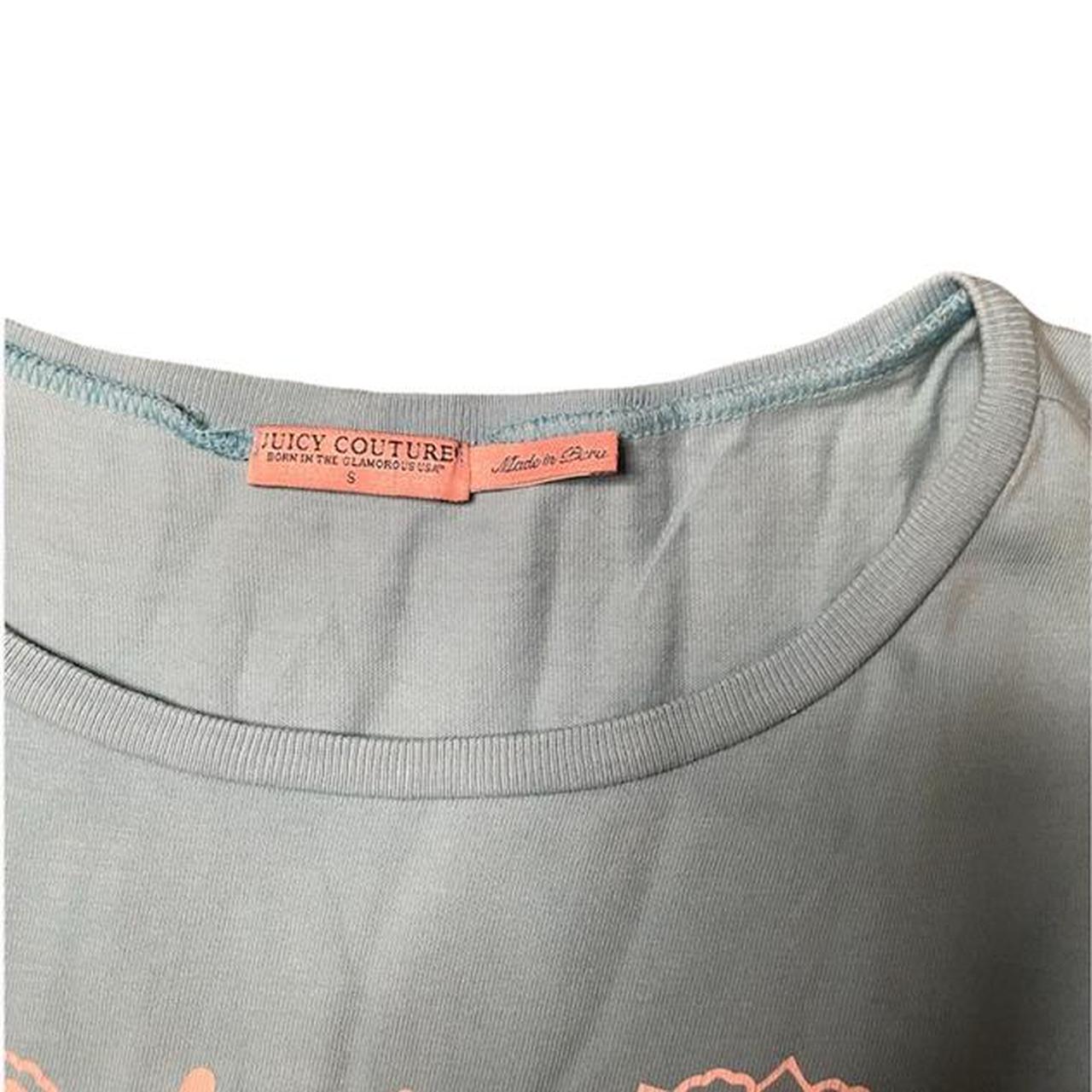 Juicy Couture Women's White and Blue T-shirt