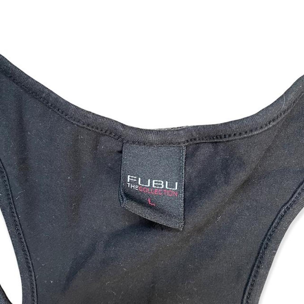 FUBU Women's Black and Red Crop-top